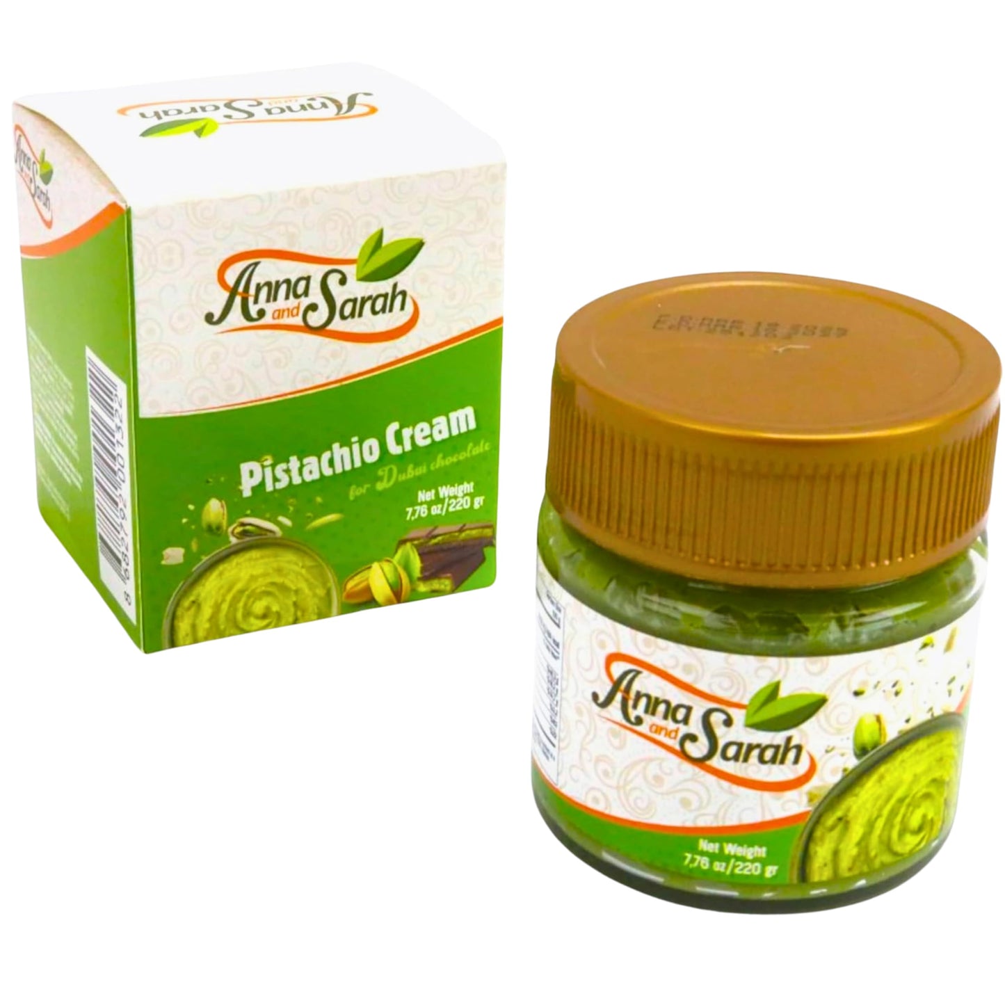Pistachio Butter Spreadable Cream With Kataifi (Kadayif) Set 7.75 Oz (220 Gr) Ready For Filling In Glass Jar Rich & Nutty Pistachio Cream Spread For Knafeh And Dubai Chocolate Chocolate Bars Halal