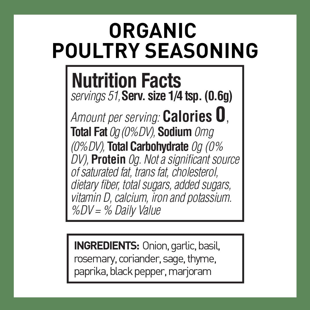 Spice Hunter The Seasoning Organic Jar, Poultry, 1.1 Ounce