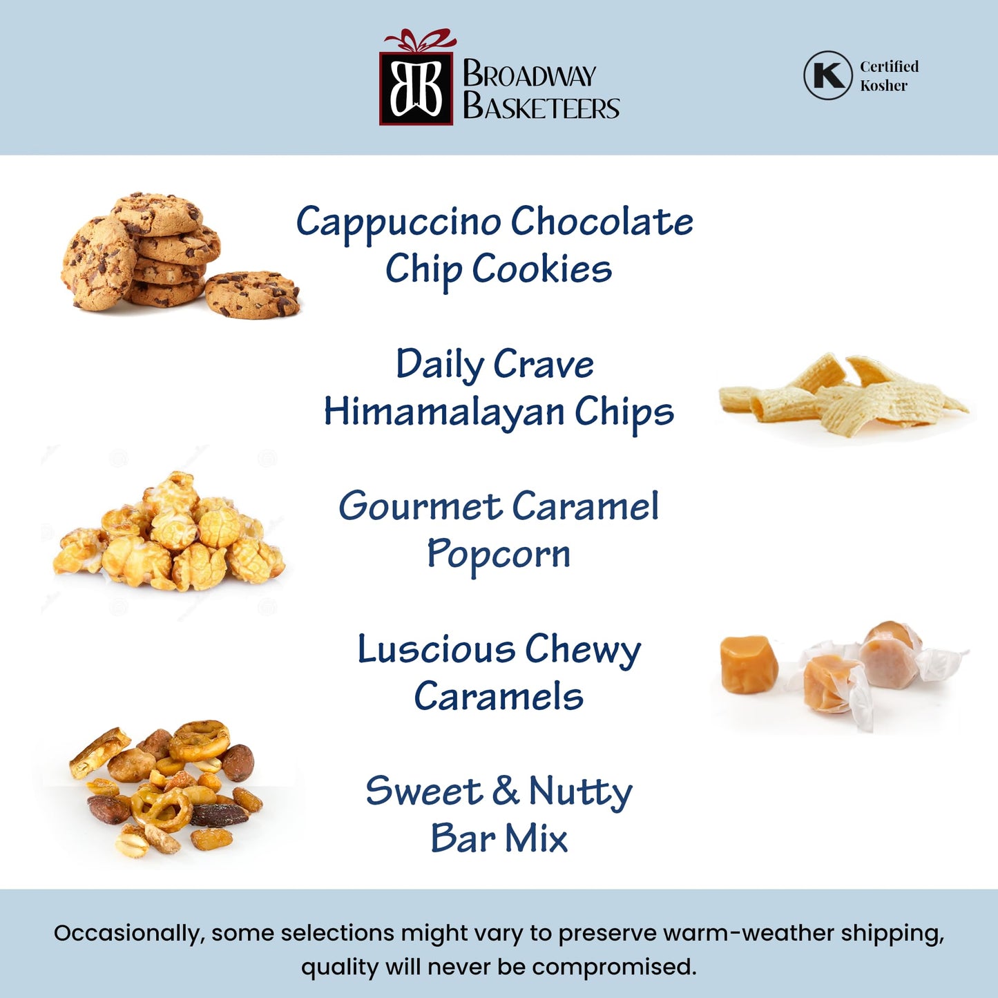 Broadway Basketeers Chocolate Food Gift Basket Tower Snack Gifts for Women, Men, Families, College, Delivery for Appreciation, T