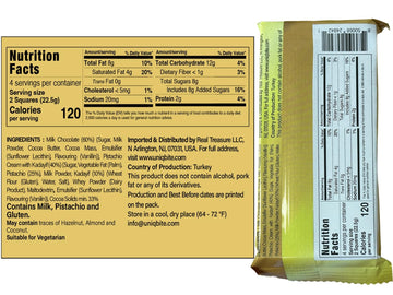 UniqBite Dubai Chocolate Bar Pistachio 3.17 oz (90gr) Crunchy Loaded Knafeh Chocolate Bar with Pistachio Cream and Kataifi