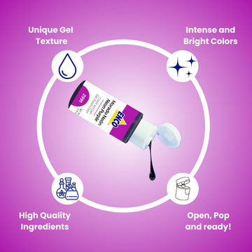 Enco Food Coloring Gel Neon Purple 1.41 Oz (40G) Concentrated, Vegan