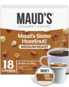 Maud's Sweet Hazelnut Flavored Coffee Pods, 18 ct, Medium Roast Flavored Coffee in Recyclable Single Serve Pods - 100% Arabica B