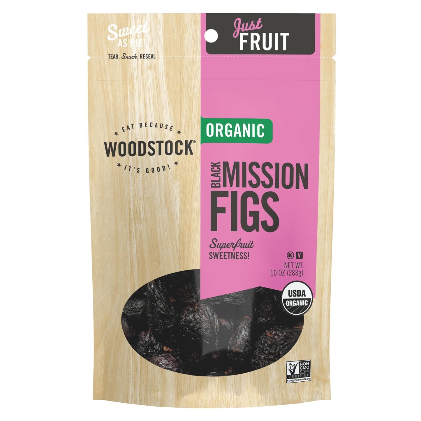 Woodstock Organic Black Mission Figs, 10 oz. - Case of 8, Non-GMO, Gluten-Free, Kosher