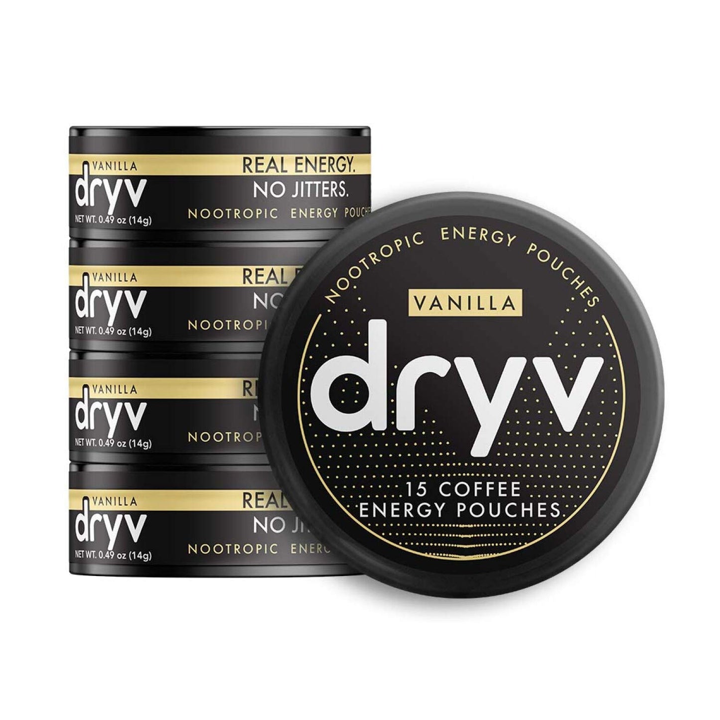 Fully Loaded Bullseye Dryv Energy Pouches - Vanilla - 5 Pack - 0.49 Ounce