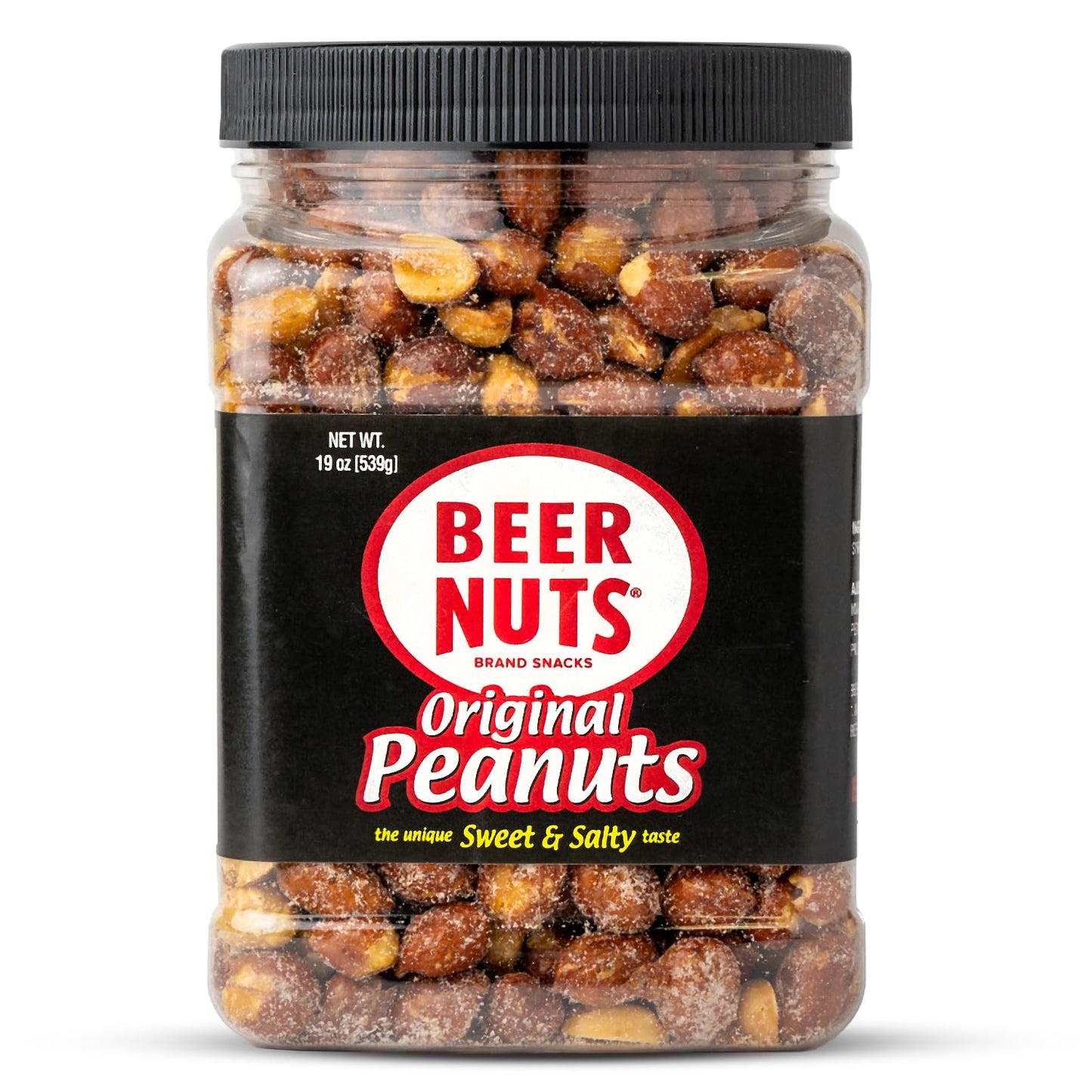 malt-inspired NUTS Original Peanuts, Resealable Jar, Sweet and Salty, Gluten-Free, Kosher, Low Sodium Peanut Snacks (19oz)