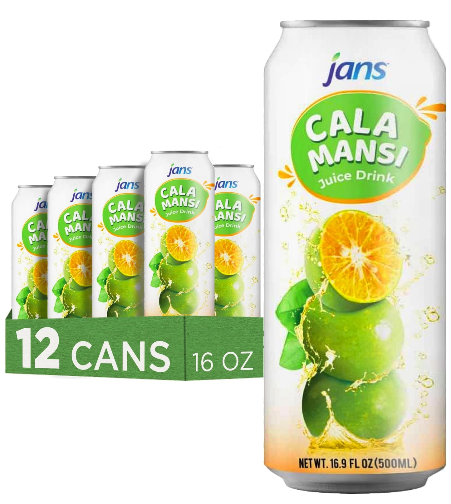 Jans Calamansi Juice Drink, 100% Pure Extract, No Sugar Added, 16.9 oz (Pack of 12)
