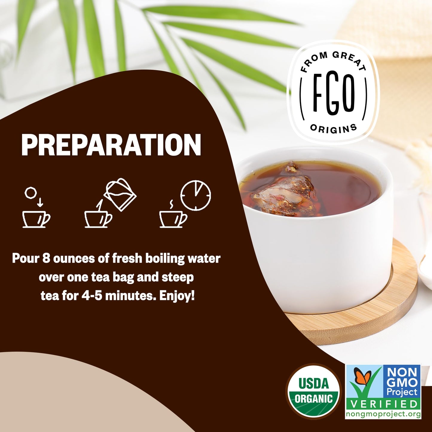 Fgo Organic Chai Tea, Eco-Conscious Tea Bags, 100 Count, Packaging May Vary (Pack Of 1)