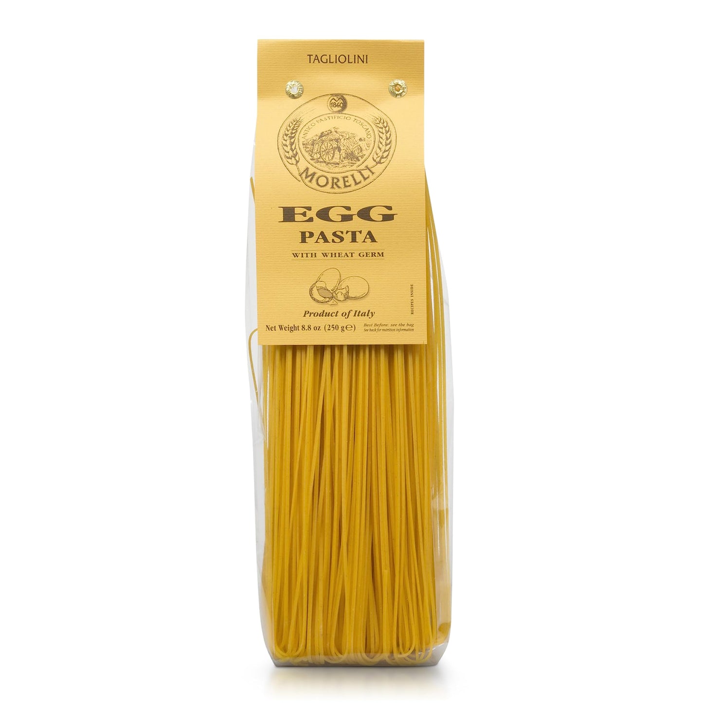 Morelli Pasta Egg Tagliolini Italian Pasta -Gourmet Pasta - Handmade In Small Batches - Imported Italian Pasta Noodles - Durum W