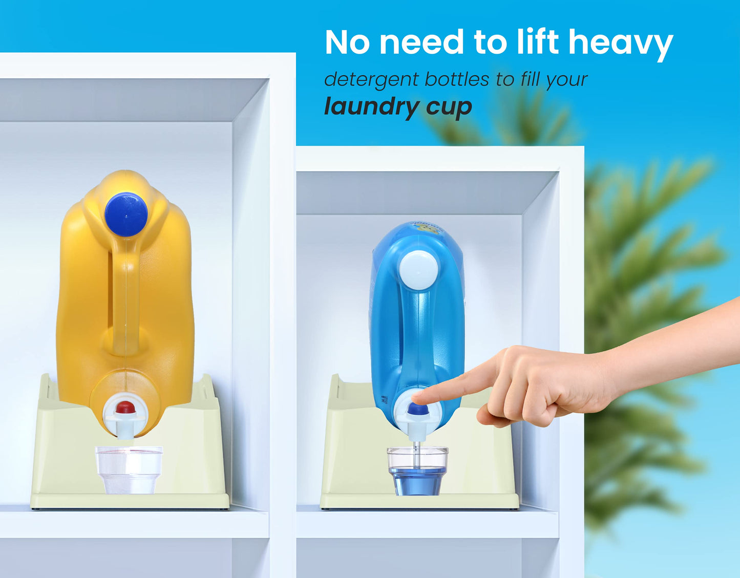 Skywin Laundry Soap Station - Laundry Detergent Cup Holder For Dispensing Soap, With Angled Downward Slope For Easy Pouring - La