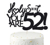 52 Cake Toppers, 52 Birthday Cake Toppers-Black Glitter, Funny 52nd Cake Topper for Men,52 Cake Topper For Women, 52nd birthday
