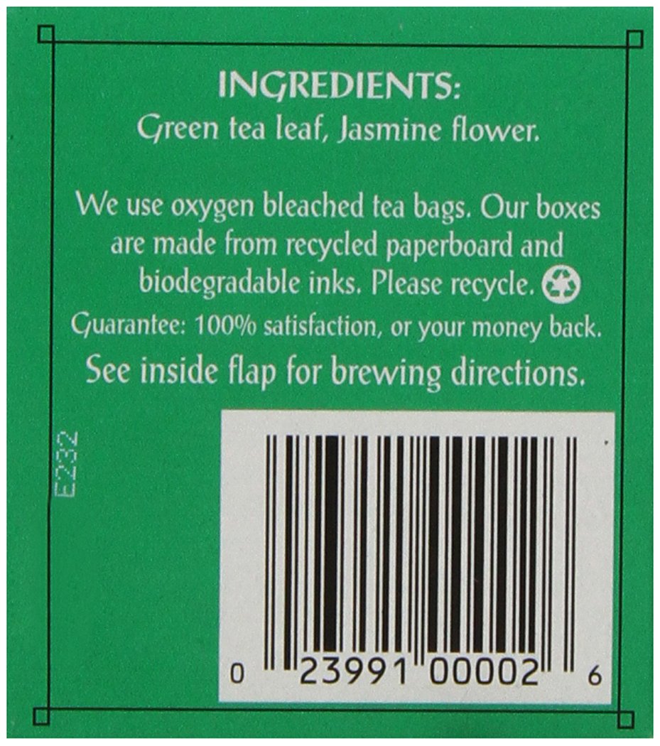 Triple Leaf Tea, Jasmine Green Tea, 20 Tea Bags