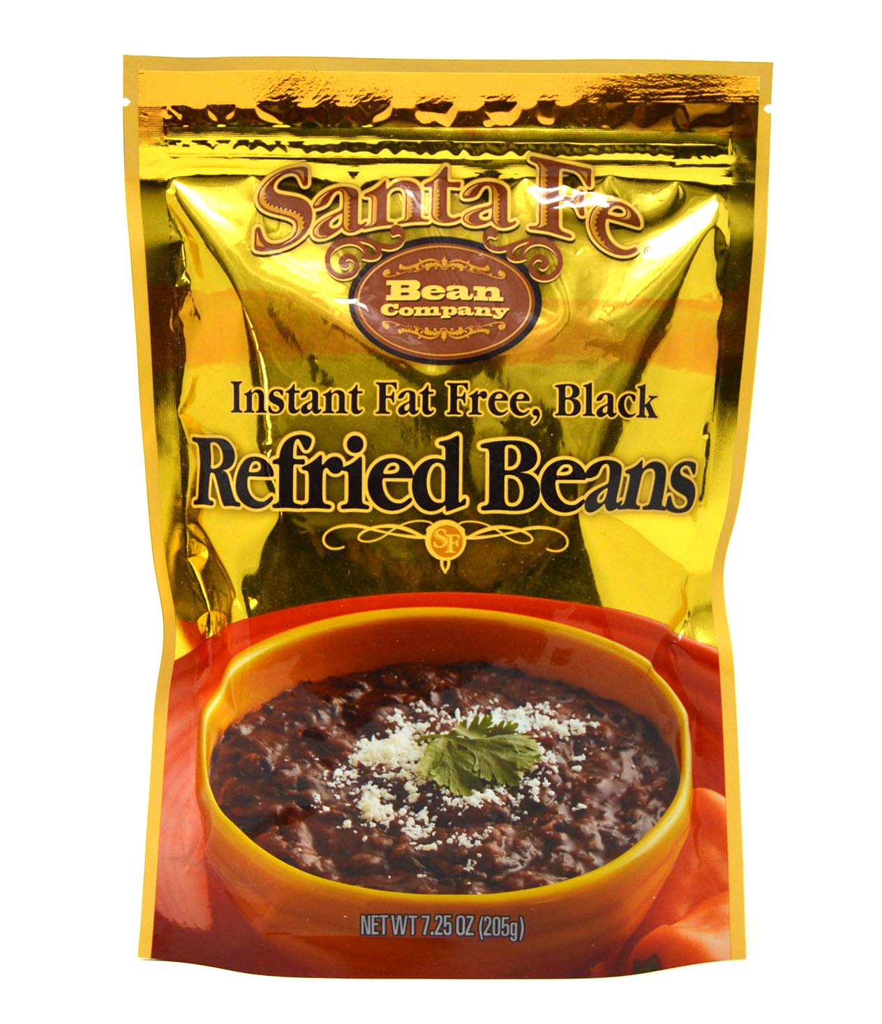Santa Fe Bean Company Instant Fat Free Black Refried Beans 7.25-Ounce (Pack of 8) Instant Black Bean Refried Beans; All Natural;