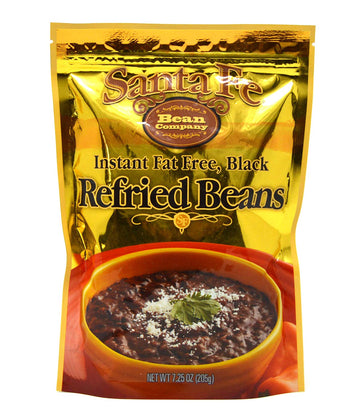 Santa Fe Bean Company Instant Fat Free Black Refried Beans 7.25-Ounce (Pack of 8) Instant Black Bean Refried Beans; All Natural;