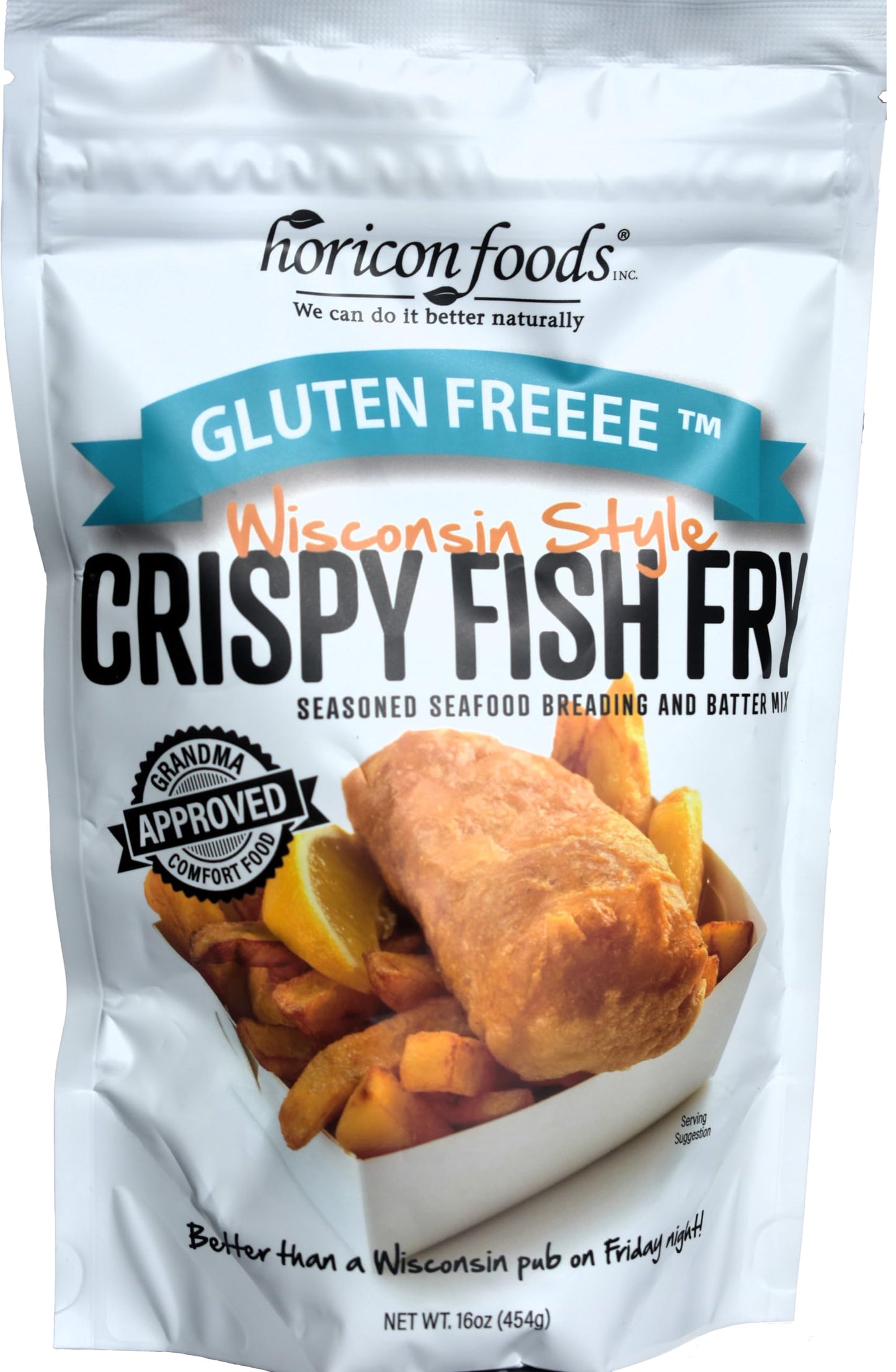 Glutenfreeee Gluten Free Seasoned Breading Mix, Wisconsin Style Crispy Fish Fry, 16 Ounce - Tastes Great, 8 Herbs And Spices, Gr