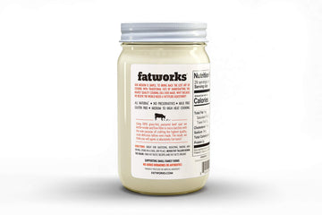 Fatworks 100% Grass Fed & Grass Finished, Pasture Raised Beef Tallow, Artisanally Rendered, WHOLE30 Approved, KETO, PALEO, 14 oz