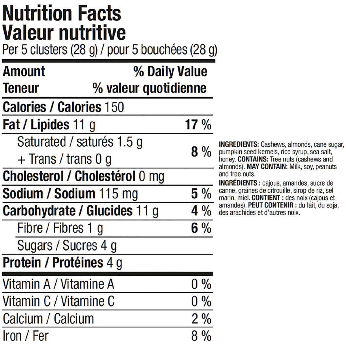 Kirkland Cashew Clusters with Almonds and Pumpkin Seeds Gluten Free 32 oz (Pack of 2) - Bundle - C6