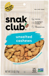 Snak Club Roasted & Unsalted Cashews, 2.5 Ounce (Pack of 6)