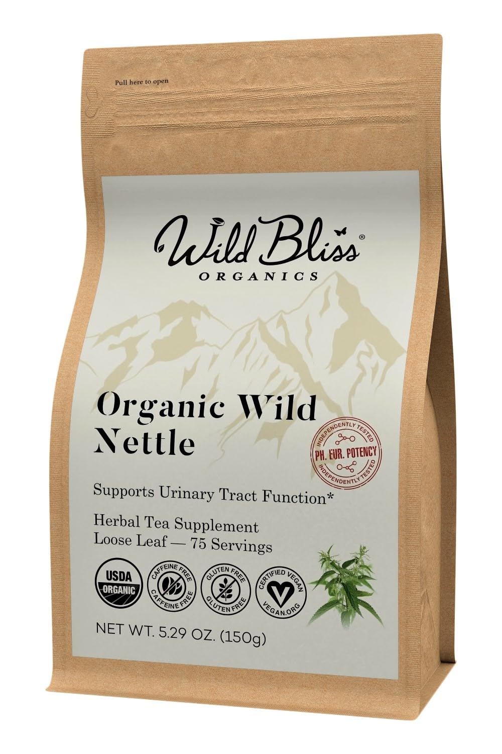 Organic Wild Stinflavor Blendg Nettle Leaf Tea - Energy Blend Free Loose Leaf Herbal Tea - 5.3 Oz - 75 Servings