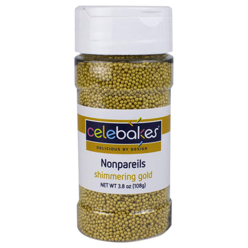 Celebakes By Ck Products Shimmering Gold Nonpareils, 3.8 Oz.