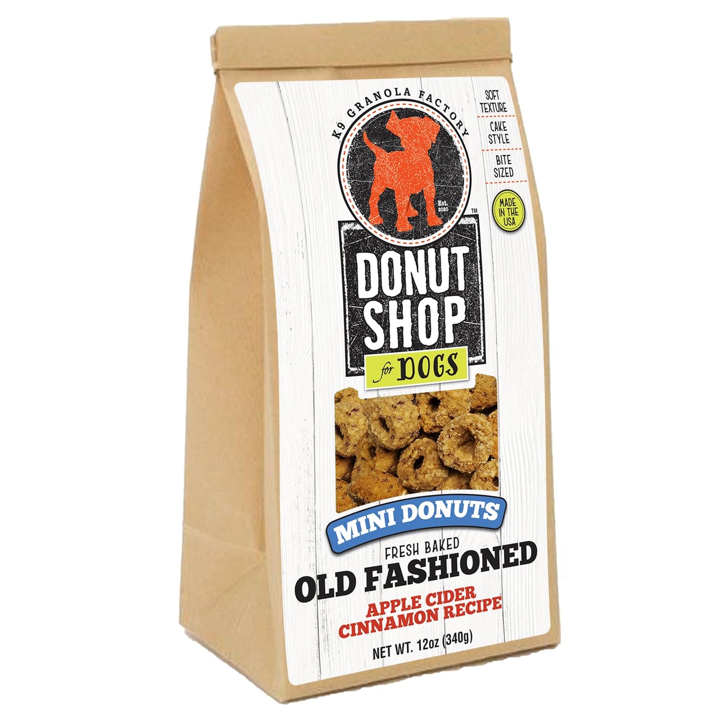 K9 Granola Factory Mini Donuts, Apple Cider Cinnamon, 12oz Pack