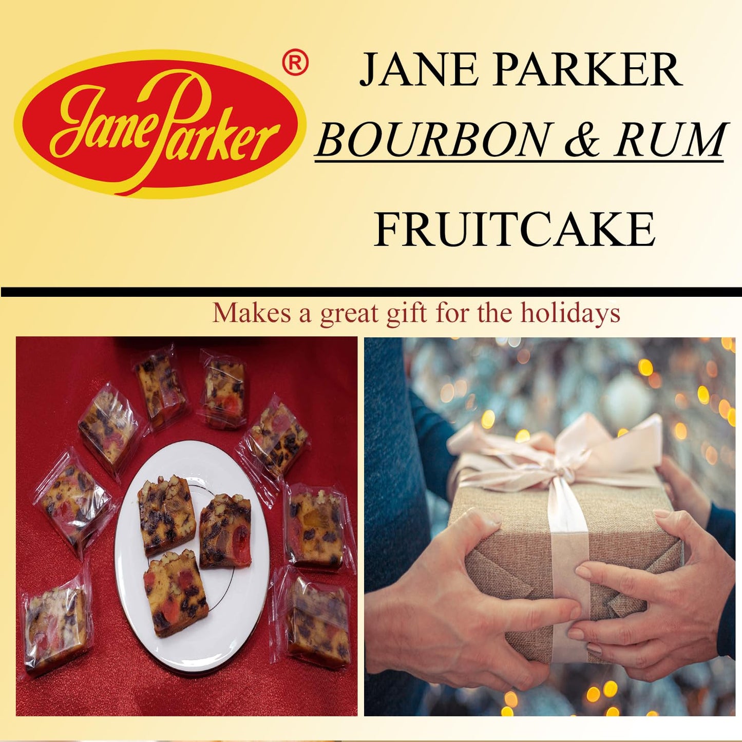 Jane Parker Fruitcake - spirit-inspired flavor & spirit-inspired flavor Fruit Cake, 30 Individually Wrapped Slices, 0.8 Ounce Each, Holiday Treat