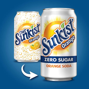 Sunkist Diet Orange Soda - 12 Fl Oz Cans, Pack of 24, Refreshing Citrus Flavor