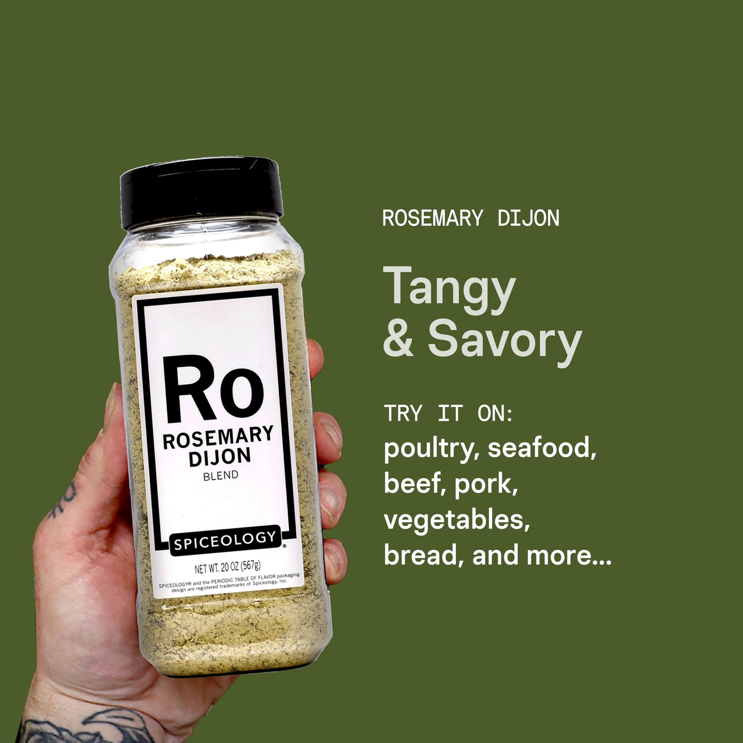 Spiceology Rosemary Dijon Spice Blend - All-Purpose Rub - 20 oz - Ideal for Dressings, Sauces, Meats, and Vegetables