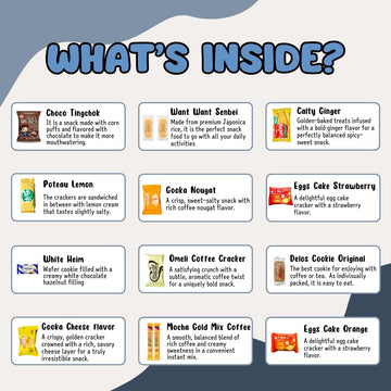 Asiatic Dishes Authentic Korean Snack Box - 24 Count Variety Pack With Cookies, Crackers, Coffee Mix & Candy - Premium Gift Care