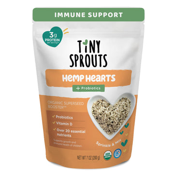 Superseed Organic Hemp Hearts with Vitamin D + PROBIOTICS, Omega-3s Prebiotic Fiber Protein, Seeds for 6M+ Babies Toddlers & Kid