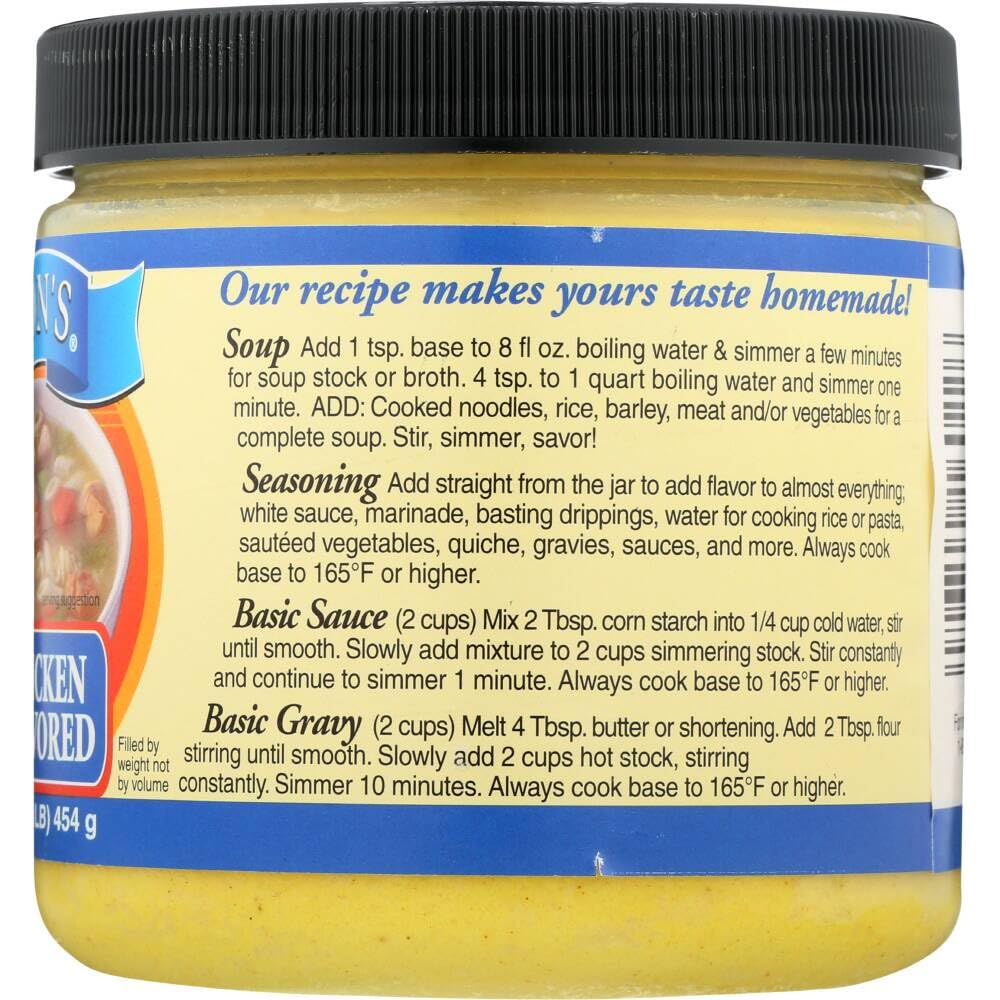 L.B. Jamison's Chicken Flavored Soup Base, 14 oz Jars - 3-Pack, Perfect for Soups and Sauces, Flavorful and Convenient