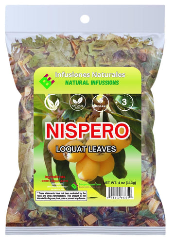 Te Hojas De N Spero (Loquat Leaves Tea) - 4Oz (113G) - 100% Natural, Wildcrafted, Non-Gmo, Gluten-Free, Vegan