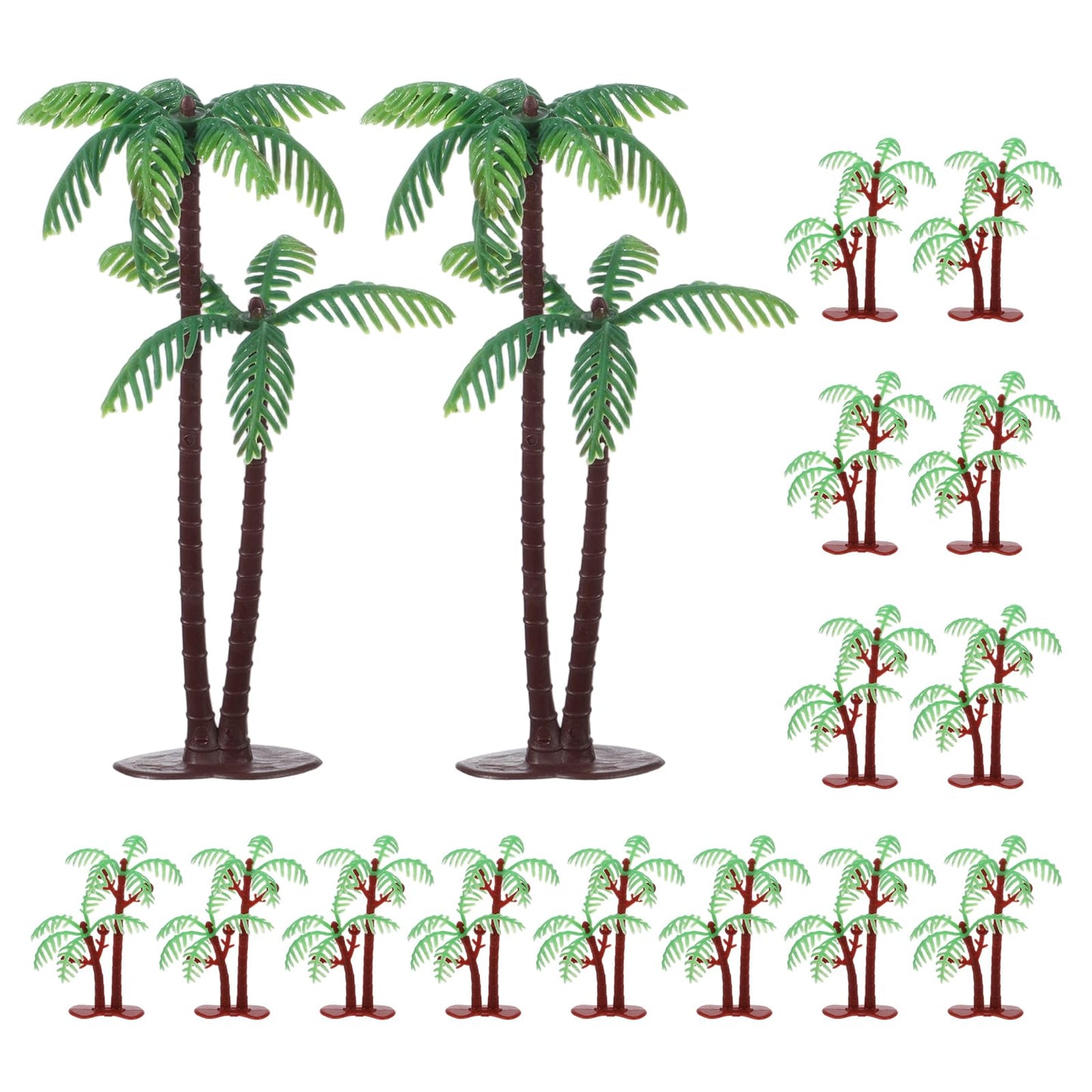 Palm Tree Cake Topper 16 Pcs Mini Inspired Design Palm Tree Decor Miniature Coconut Trees Model Artificial Tropical Rainforest Greenery Plant Decoration For Micro Aquarium Garden Building Landscape Sandbox