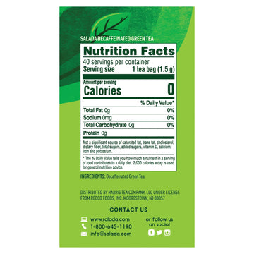 Salada Decaffeinated Green Tea, Zero Calorie Green Tea, Rich And Smooth Taste Green Tea Blend, Great Iced Or Hot, 40 Individuall