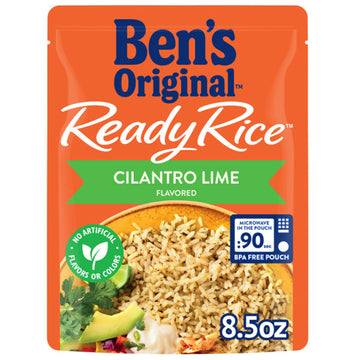 BEN S ORIGINAL Ready Rice Cilantro Lime Flavored Rice, Easy Dinner Side, 8.5 OZ Pouch (Pack of 12)