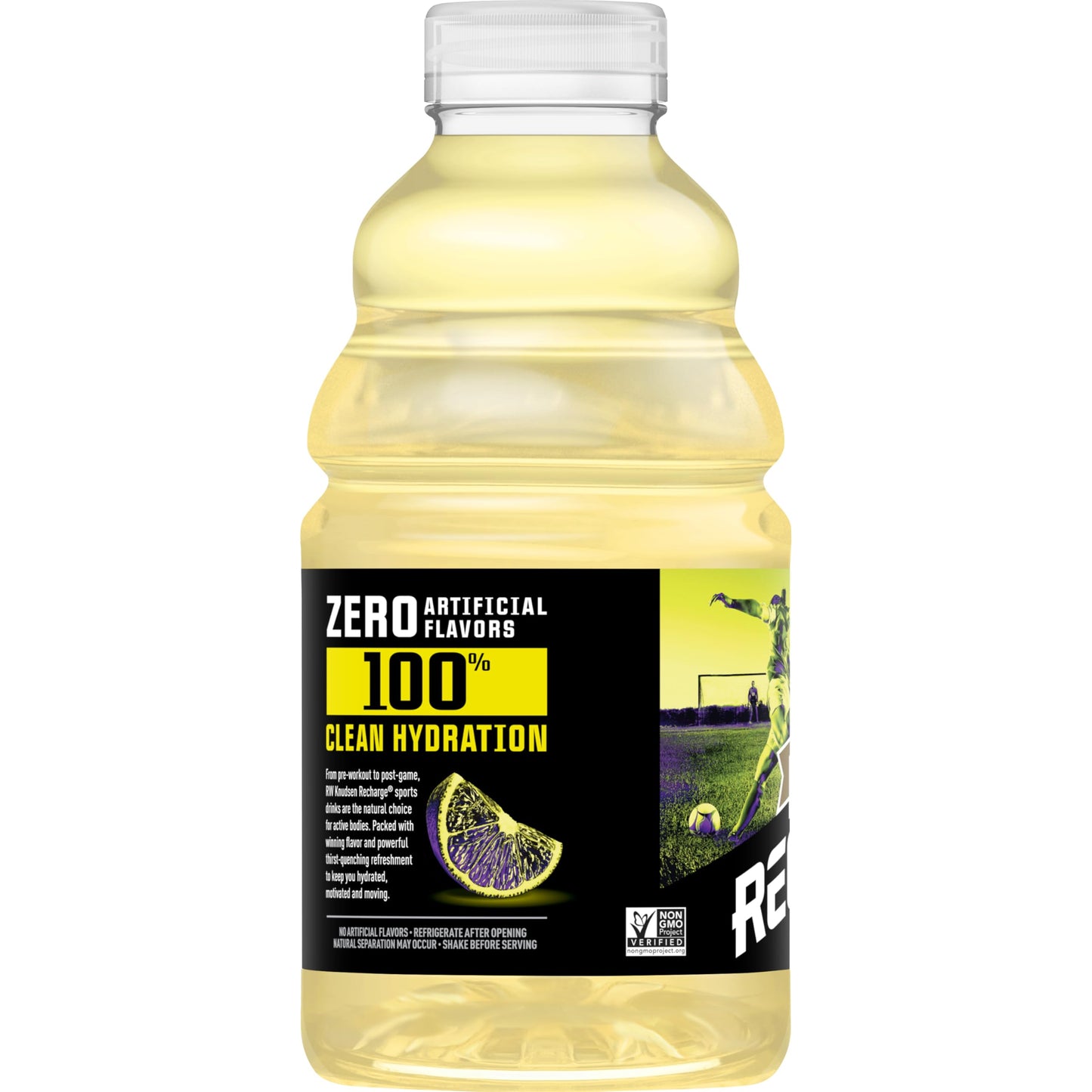 R.W. Knudsen Recharge Organic Lemon Flavored Juice Sports Beverage With Electrolytes, 32 Ounces (Pack Of 6)