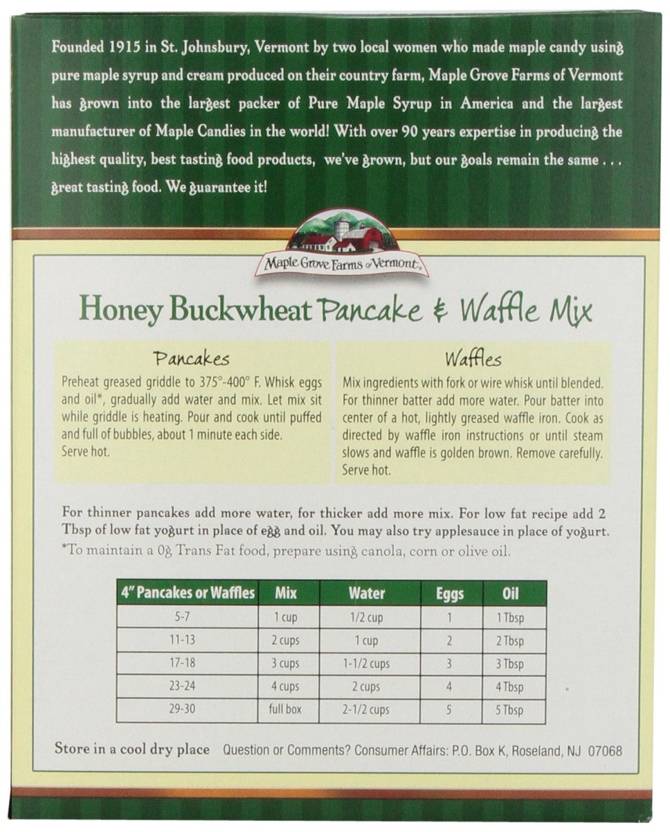 Maple Grove Farms Pancake Mix Honey Buckwheat, 24-Ounce (Pack Of 6)