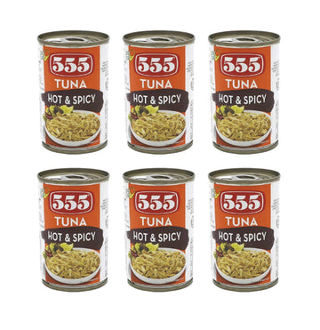 555 Tuna Hot & Spicy Tuna Flakes in Oil Hot & Spicy (6 Pack, Total of 33oz)