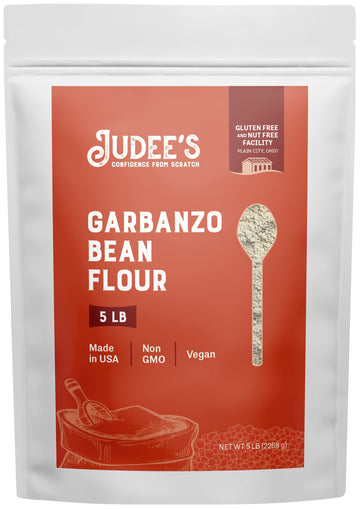 Judee'S Chickpea Flour 5 Lb - Non-Gmo, Vegan, Made In Usa Garbanzo Bean Flour - Great For Making Tortillas, Socca, Banana Bread,