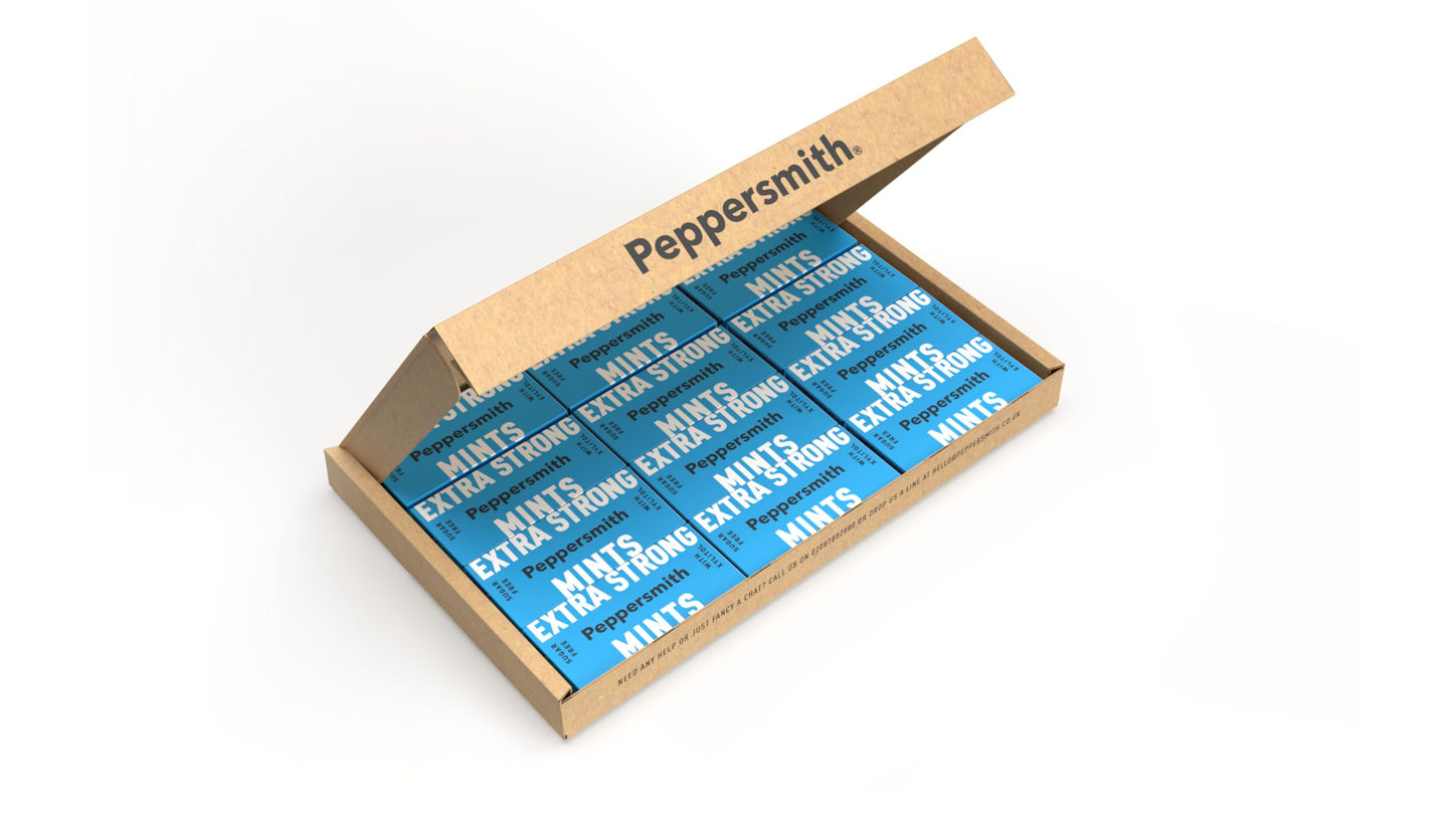 Peppersmith 100% Xylitol Mints, Eucalyptus and Fine English Peppermint, 15 g (Box of 12, Total 300 Mints)