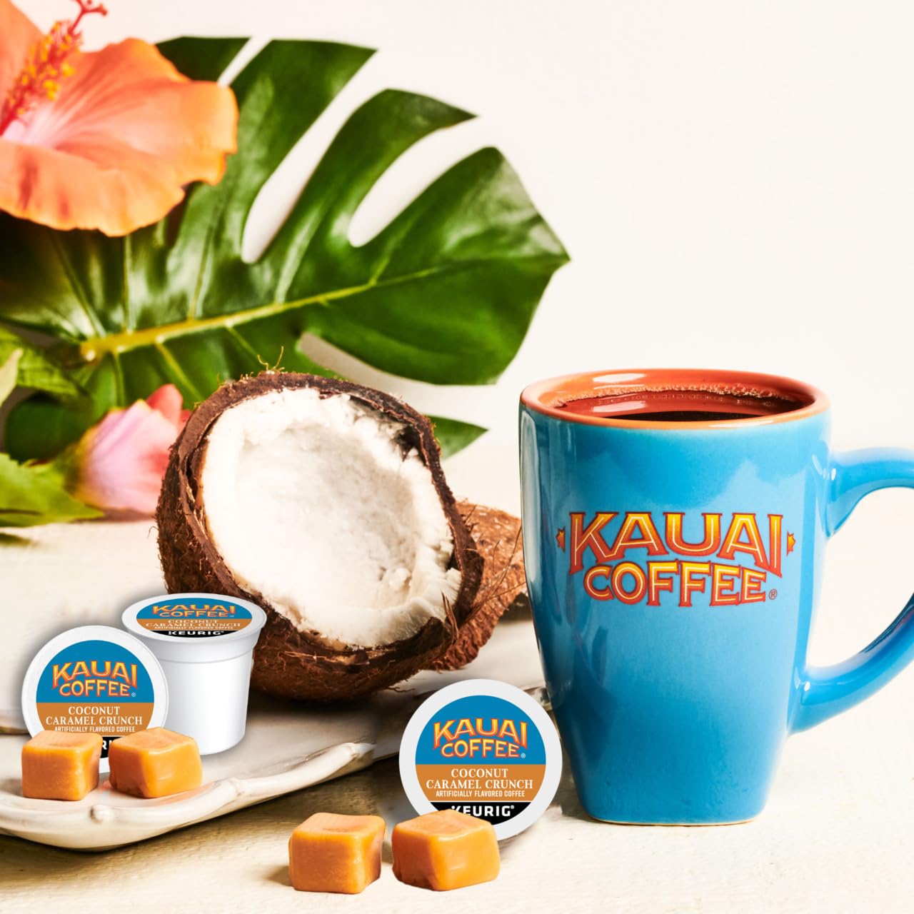 Kauai Coffee Coconut Caramel Crunch Flavor K-Cup Pods, 10 Count (Pack of 3)