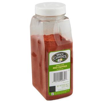 Spice Classics Ground Red Pepper Seasoning, 14 oz (Pack of 6) - Dried Chili Peppers for Zesty Flavor