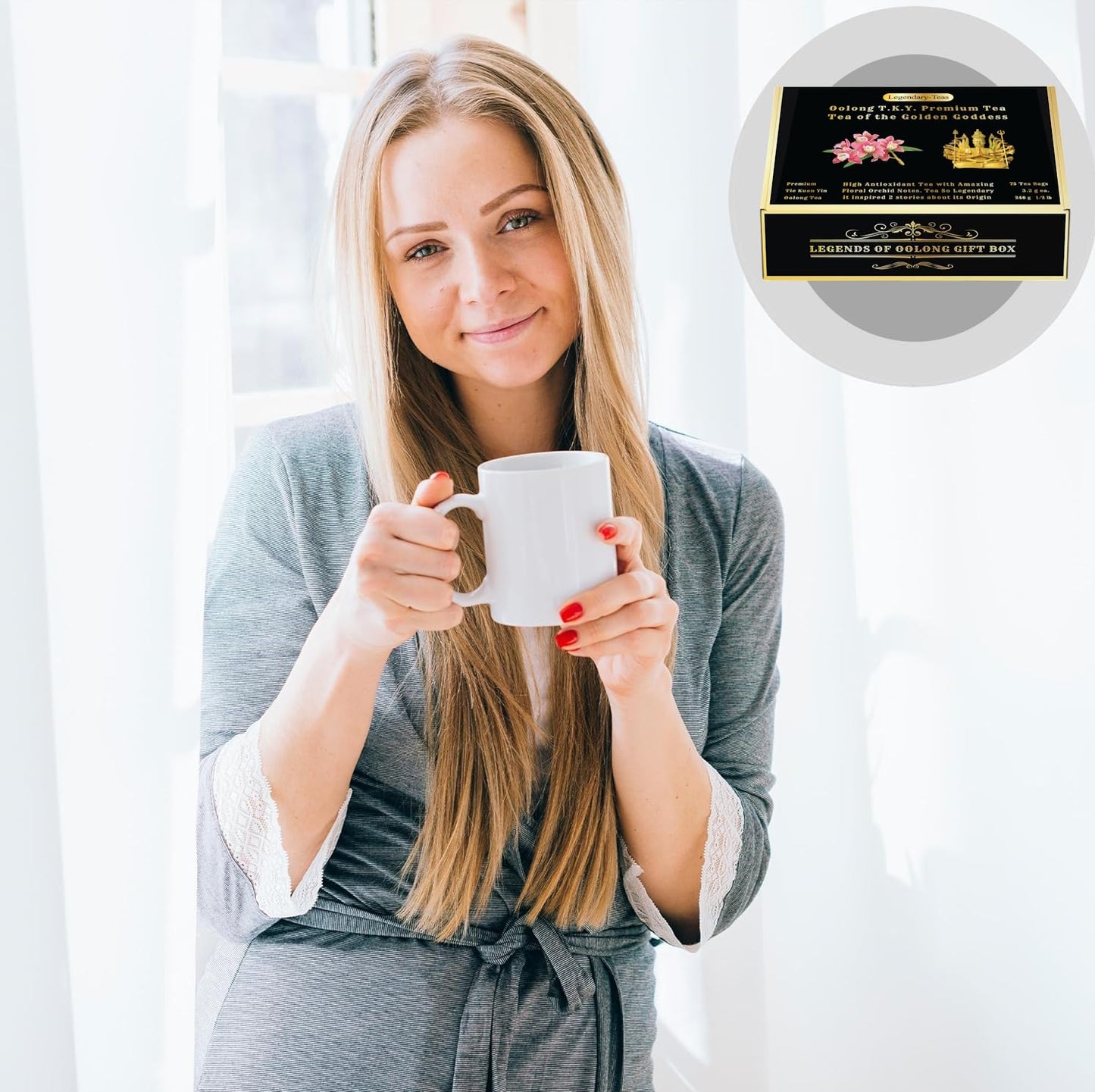 Legendary-Teas Oolong T.K.Y. Pyramid Tea Bags 75 Pack Sealed In Foil Pouches (Oolong T.K.Y. Tea, 75 Pack Box)