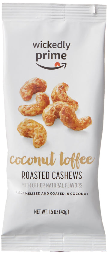 Wickedly Prime Roasted Cashews Snack Pack, Coconut Toffee, 1.5 Ounce (Pack of 15)