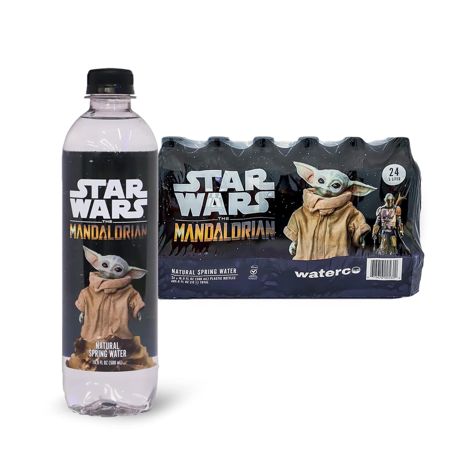 Pulse+ Bottled Water - Disney Star Wars The Mandalorian - BPA-Free, 16.9 Fl Oz, 24 Pack