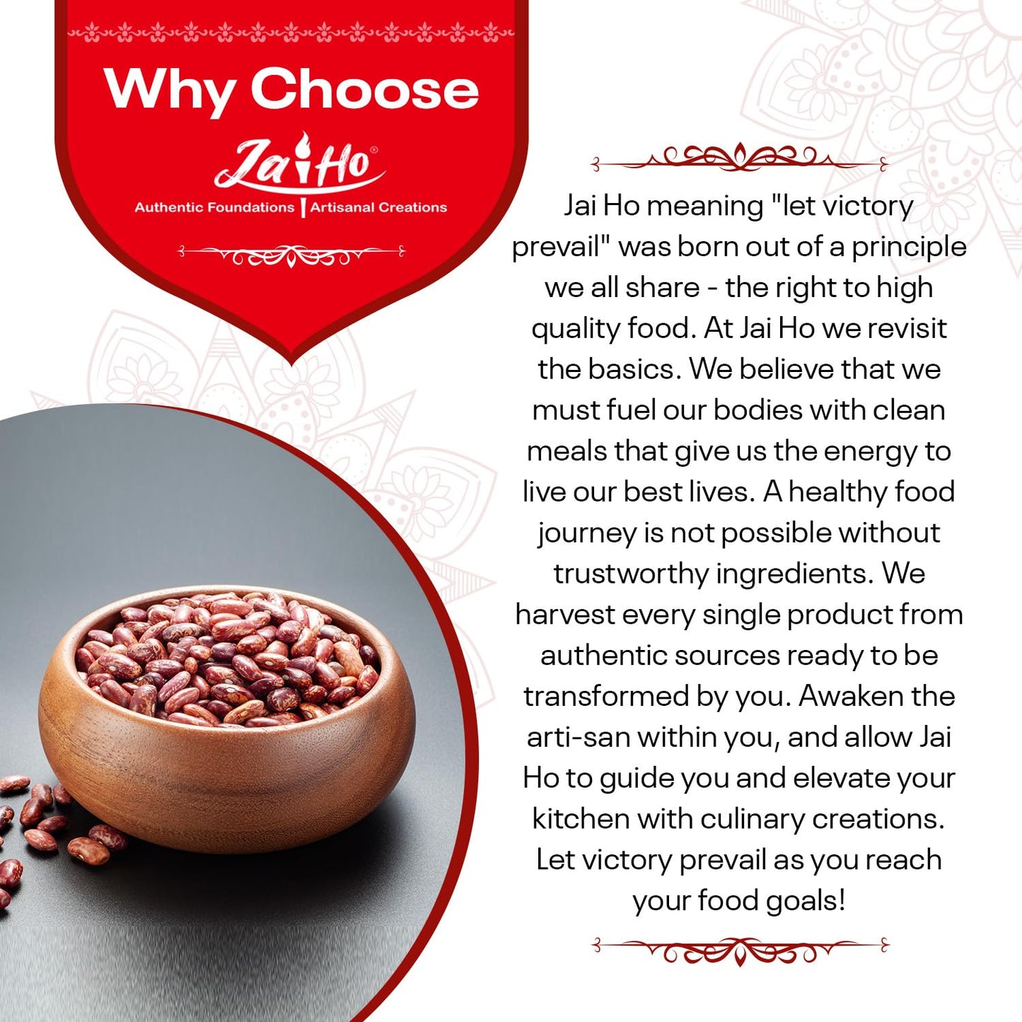 Jai Ho Organic Rajma Chitra Kidney Beans, 4 lb, USDA Organic, Non-GMO, Chemical-Free, Premium Quality