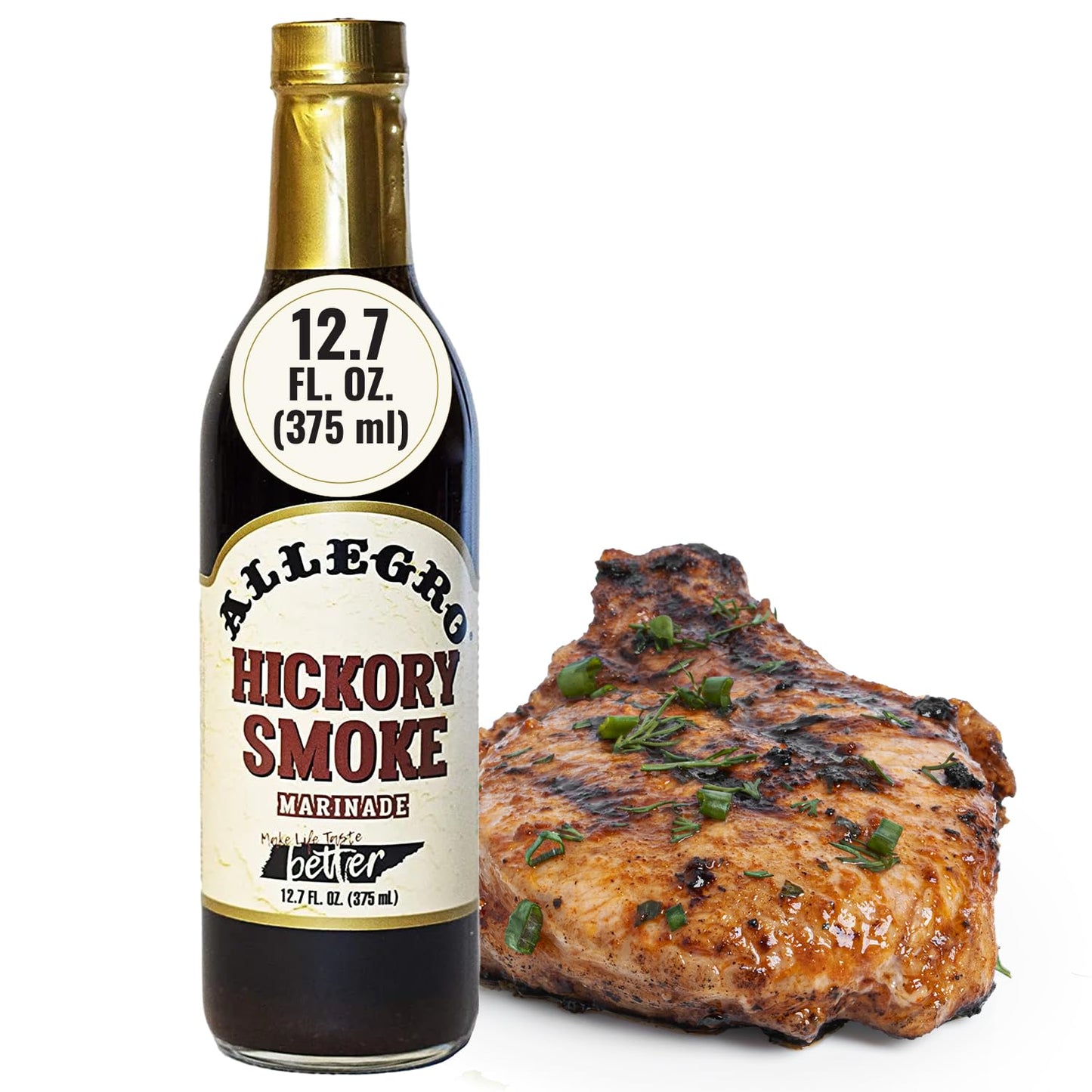 Allegro - The Marinate Everything Marinades | Perfect Marinades For Meat & Veggies | Marinade For Grilling, Roasting & Cooking | Kosher & Gluten Free | 12.7 Oz (Pack Of 1) - Hickory Smoke