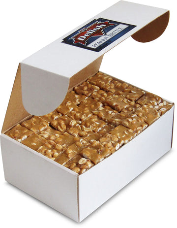Gourmet Peanut Brittle By It'S Delish, 6 Lbs Bulk Box - Old Fashion Style Peanut Brittle In Square Cut Pieces - Sweet & Crunchy