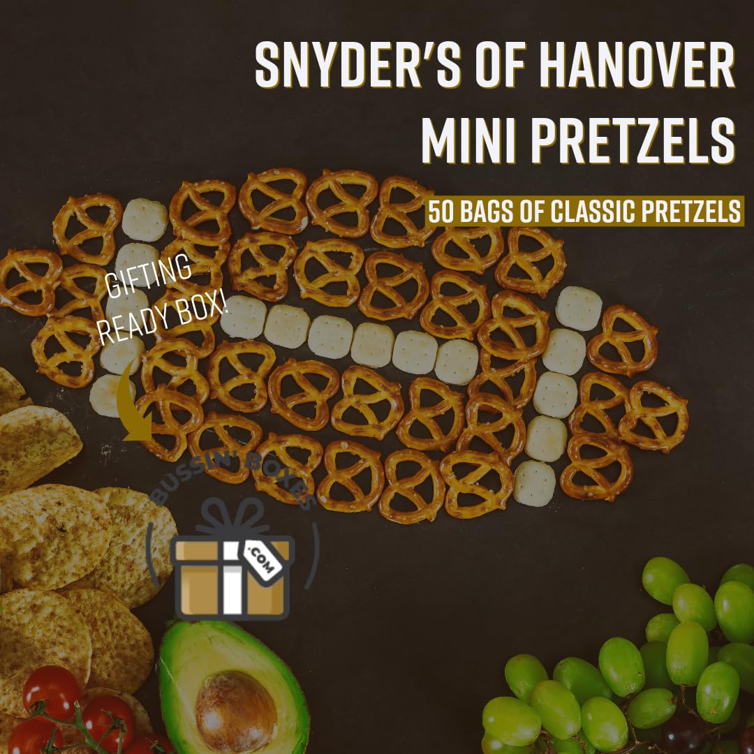 Bulk Mini Pretzels By Snyders, 100 Calorie Individual Packs, .9 Oz. By Bussin Boxes (0.9 Ounce, Pack Of 50)