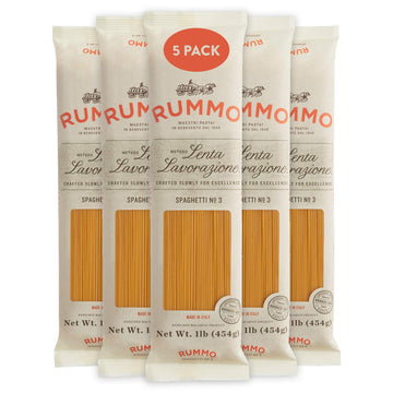 Rummo Spaghetti Pasta N.3 - Spaghetti Pasta Noodles, Durum Wheat Pasta, Thin Spaghetti Noodles, Italian Pasta, Dry Pasta - 16 Ounce (Pack Of 5)
