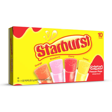 Starburst Fruit Flavored Popsicles Variety Pack, Freeze Pops With 4 Assorted Fun Flavors Of Orange, Strawberry, Cherry And Lemon